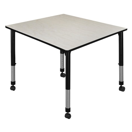 Regency Square Mobile Tables, 48 W, 48 L, 23-34 H, Wood, Metal, Maple TB4848PLAPCBK